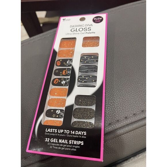 Other - NEW Halloween Dashing Diva GLOSS Ultra Shine Gel Nail Strips Pumpkin Fright